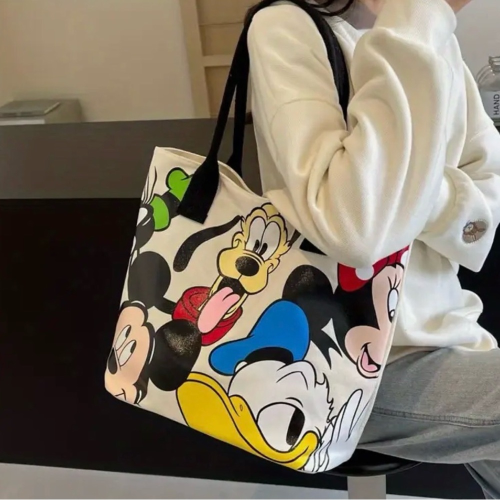 Disney Tote Bag with Mickey and Friends - Cream and Black - Picture 2 of 4